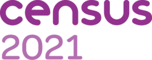 Purple logo for the 2021 Census
